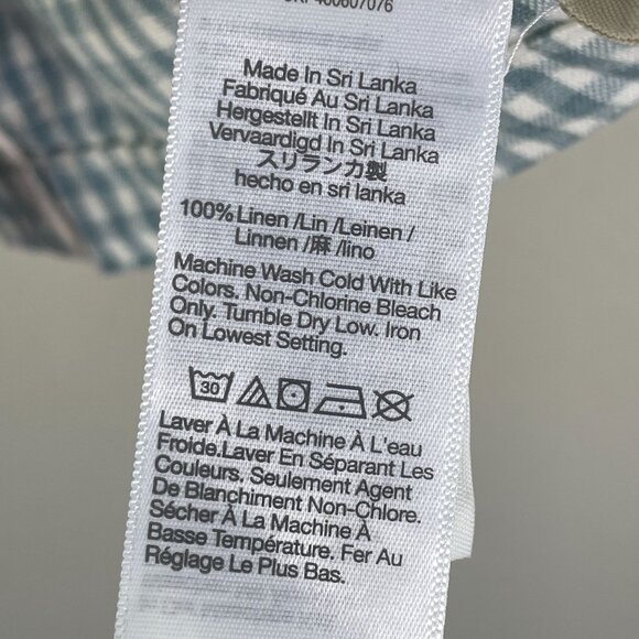 MADEWELL Womens XS Blue 100% Linen Collarless Blazer Gingham Check Jacket - Picture 7 of 16